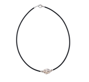 Casuarina; Single bead, Sterling Silver Necklace