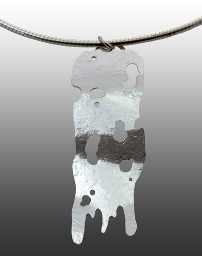 Pendant in sterling silver, reflecting Tasmanian flora, fungi and kelp. Made by Adelaide silversmith Suzette Watkins