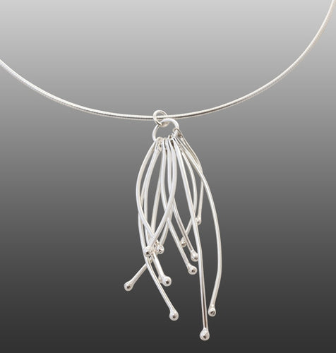 Pendant in sterling silver, reflecting Tasmanian flora, fungi and kelp. Made by Adelaide silversmith Suzette Watkins