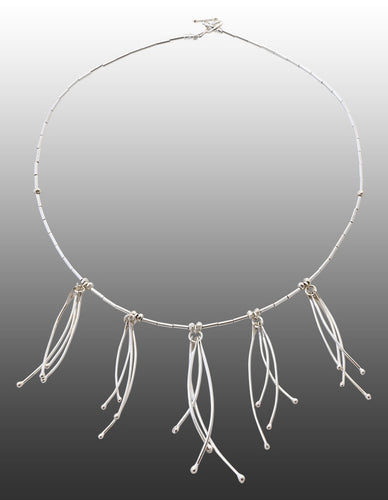 Necklace in sterling silver, reflecting Tasmanian flora, fungi and kelp. Made by Adelaide silversmith Suzette Watkins