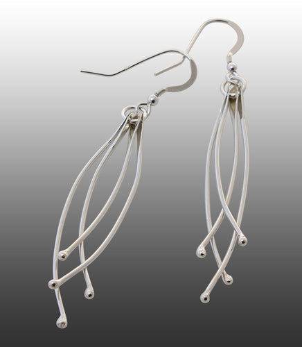 Earrings in sterling silver, reflecting Tasmanian flora, fungi and kelp. Made by Adelaide silversmith Suzette Watkins